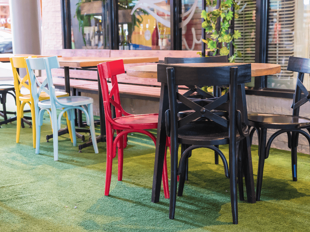 Bright Colors and Furniture for Cafe Interior Design