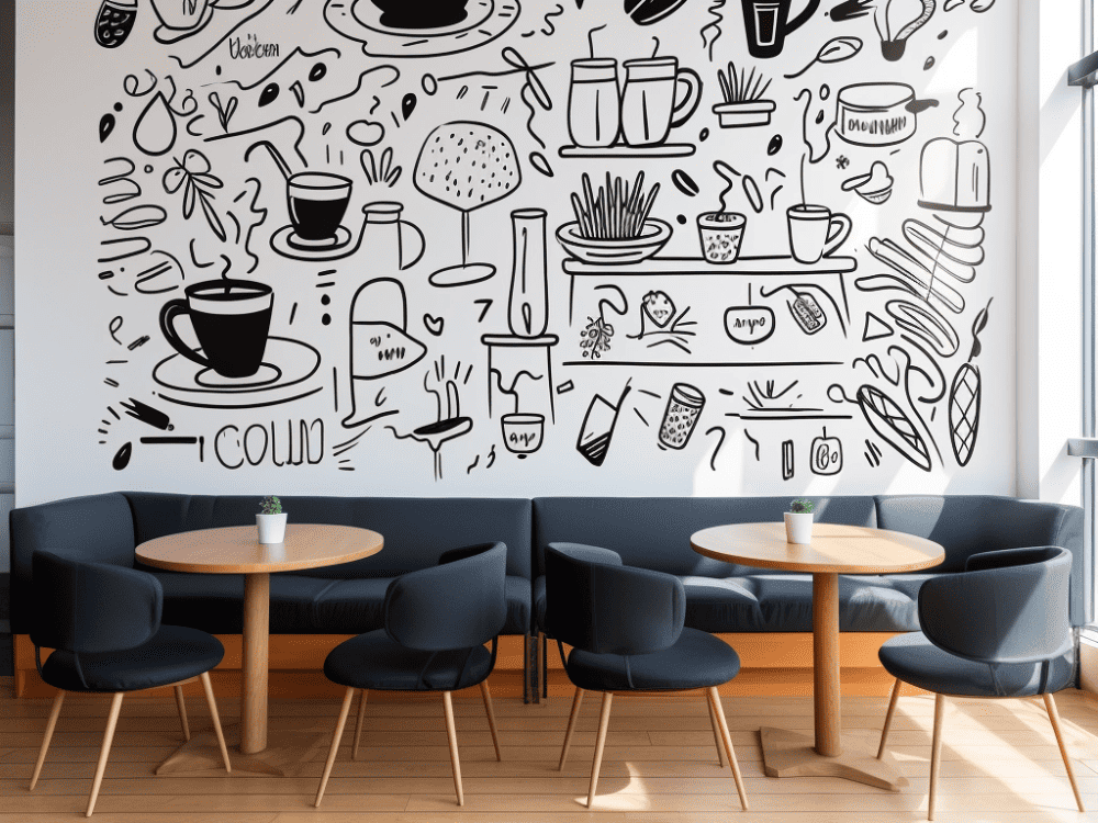 Local Art Display for Cafe Interior Design Ideas
